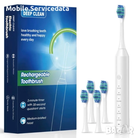 EvoDX електрическа акумулаторна четка за зъби с 4 накрайника – черен бял розов цвят, снимка 2 - Други инструменти - 52510036