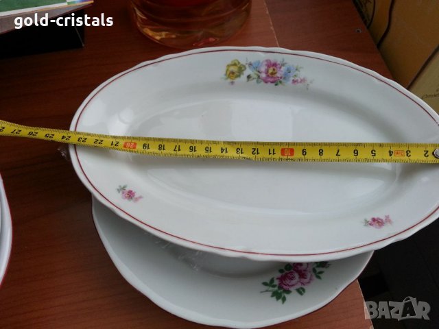 Стар български порцелан чиния елипса 