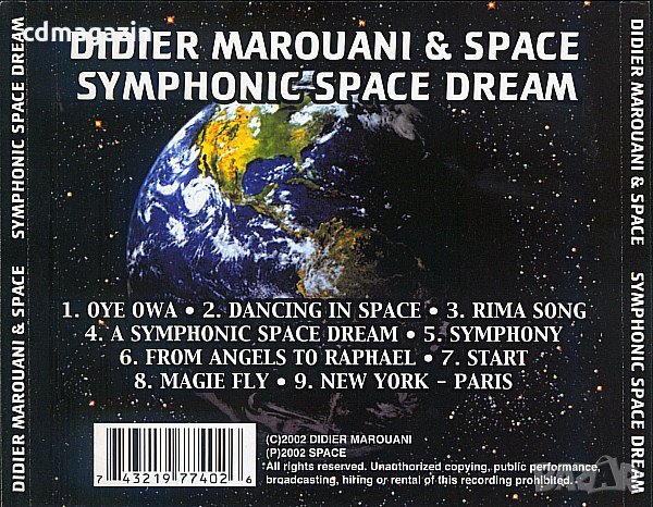 Компакт дискове CD Didier Marouani & Space – Symphonic Space Dream, снимка 2 - CD дискове - 35205182