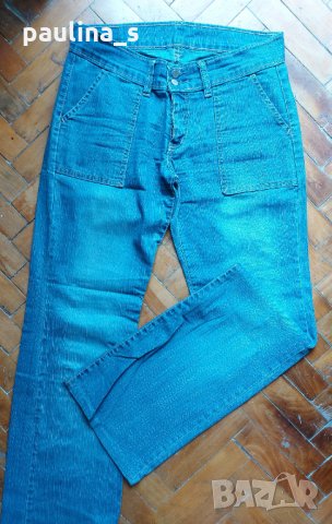 Два броя / ВИНТИДЖ / Рядка находка / Еластични дънки с висока талия и широки крачоли , снимка 4 - Дънки - 32756035