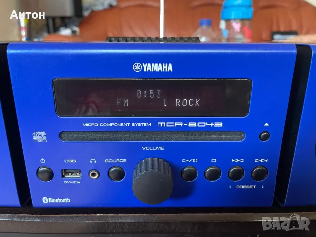 YAMAHA MCR-B043 micro система CD колони дистанционно MP3 USB Bluetooth, снимка 4 - Аудиосистеми - 49368201