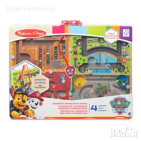 Дървен магнитен лабиринт с топчета 4 в 1 Melissa and Doug Paw Patrol Пес Патрул, снимка 5 - Образователни игри - 48006958