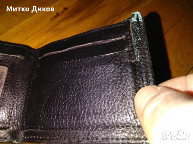 Портфейл кожен пръскан с цип, снимка 6 - Портфейли, портмонета - 26577605