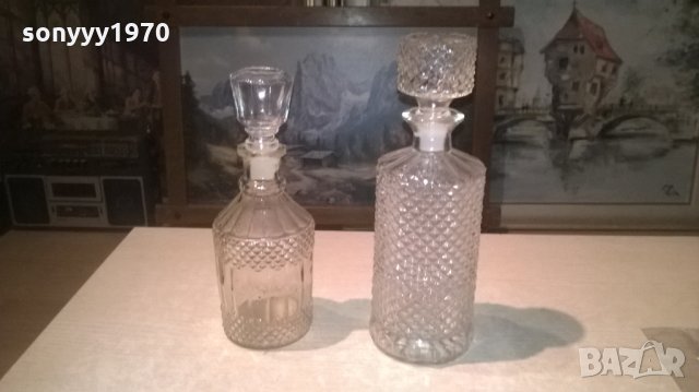 стъкленици с тапи за колекция коняк или уиски-2бр, снимка 3 - Антикварни и старинни предмети - 27501383
