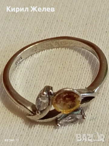 Разкошен скъпоценен сребърен пръстен с ювелирно инкрустирани кристали 52402, снимка 7 - Пръстени - 52692068