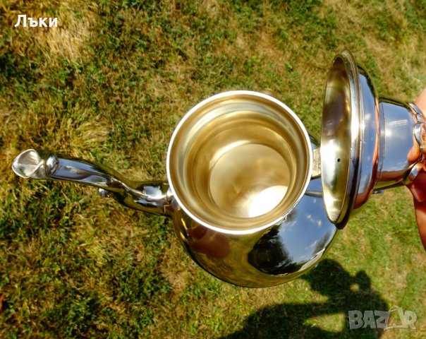 Старинна английска кана,чайник никелово сребро. , снимка 7 - Антикварни и старинни предмети - 26268954