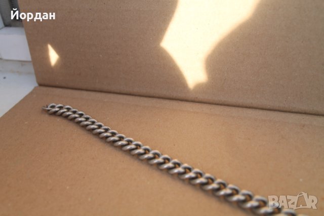 Сребърен синджир/кюспек за джобен часовник, снимка 5 - Антикварни и старинни предмети - 43895864