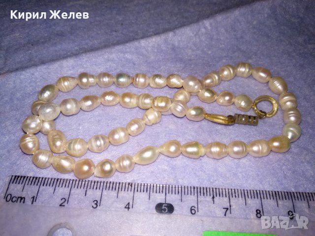 ПРЕКРАСНО СТАРО СКЪПОЦЕННО ПЕРЛЕНО АРТ ДЕКО КОЛИЕ от РЪЧНО НАНИЗАНИ ЕСТЕСТВЕНИ РЕЧНИ ПЕРЛИ 34677, снимка 3 - Антикварни и старинни предмети - 39144531