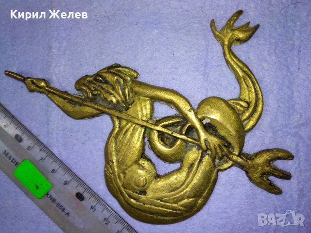 ТРИТОН МИТИЧНО МОРСКО ЧУДОВИЩЕ Стар БРОНЗОВ БАРЕЛЕФ ПАНО За КОЛЕКЦИЯ ТЕМАТИЧНА УКРАСА БРОНЗ 24687, снимка 15 - Колекции - 43888498