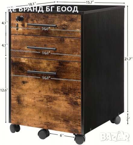 ПРОМОЦИЯ Мобилен офис шкаф с 3 чекмеджета с ключалка BF02WJ01, снимка 5 - Шкафове - 32832485