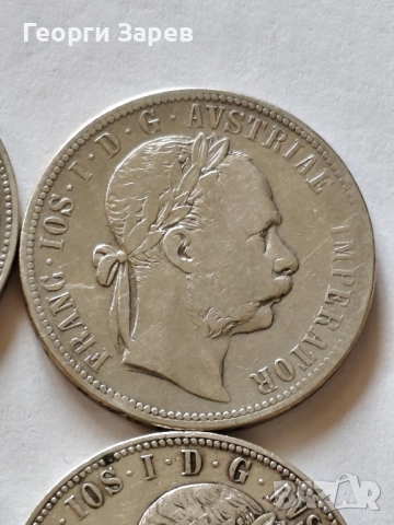 Австрийска империя, император Франц Йозеф,1 Флорин, Сребро , снимка 4 - Нумизматика и бонистика - 52424146