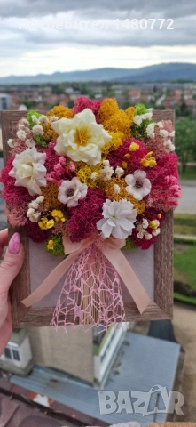 Букет със скандинавски мъх в рамка , снимка 11 - Декорация за дома - 51863918