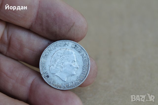 Монета 1 Гулден Холандия 1956г, снимка 4 - Нумизматика и бонистика - 37381498