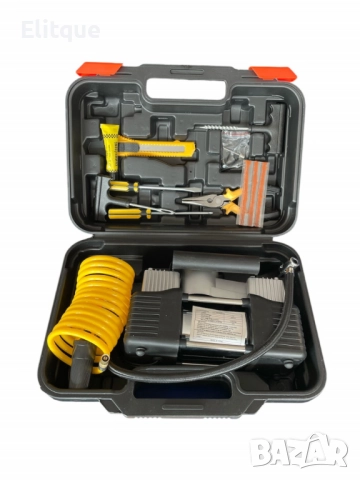 Комплект “Пътна помощ” – компресор за гуми с маркуч за въздух и инструменти  2ц. 12V, снимка 2 - Други стоки за дома - 52853765