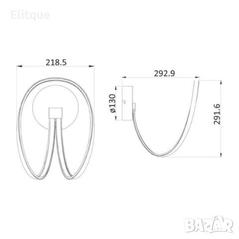 LED аплик за стена 20W, IP20, 4000 K, снимка 3 - Други - 52853754