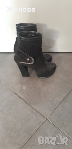 Дамски боти с висок ток и платформа - Джиани,ест. кожа, снимка 5 - Дамски боти - 27479002