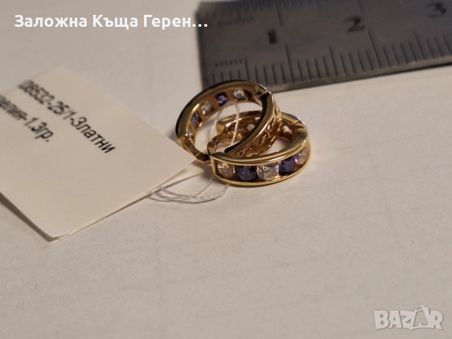 Златни обеци 1,3гр.14к, снимка 3 - Обеци - 52874155