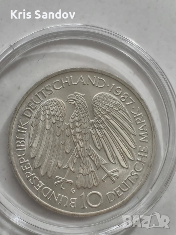 Германия 10 Марки 1987 – 30 г. Римски договори , снимка 3 - Нумизматика и бонистика - 53385770