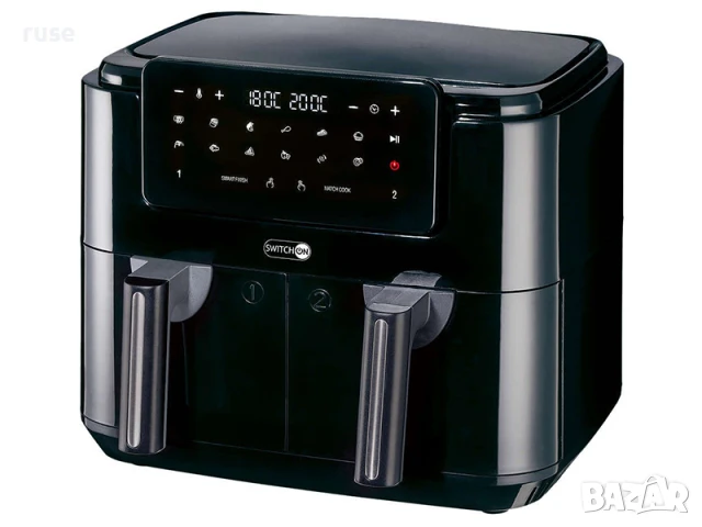 НОВИ! Двоен фритюрник с горещ въздух Еър Фрайър ХХЛ 8.7L 2600W , снимка 2 - Фритюрници - 50734825