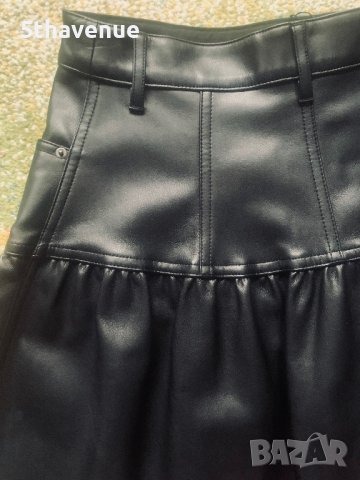 ZARA Нова с етикет черна кожена пола ЗАРА, снимка 3 - Поли - 39649253