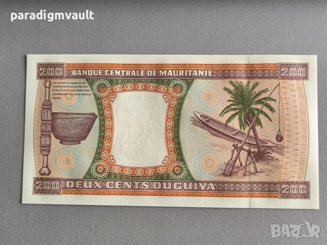 Банкнота - Мавритания - 200 угия UNC | 2002г., снимка 2 - Нумизматика и бонистика - 53405332