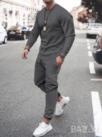 Мъжки ежедневен едноцветен комплект от две части, 9цвята , снимка 5 - Спортни дрехи, екипи - 39481493