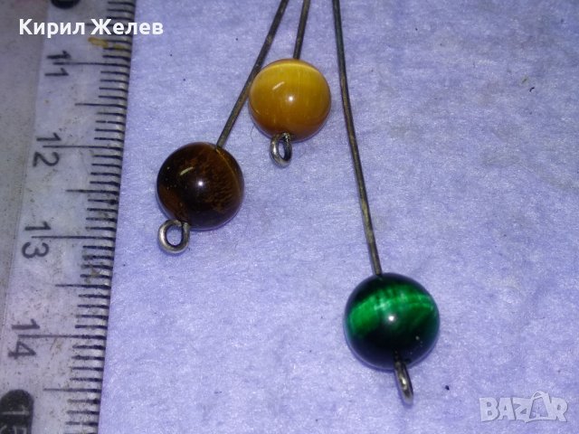 ШАРМАНТНА СРЕБЪРНА РЕТРО АРТ ОБЕЦА СРЕБРО 925 с ШЛИФОВАНО ТИГРОВО и КОТЕШКО ОКО 40906, снимка 11 - Обеци - 43318260