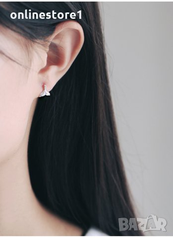 Сребърни Обеци Русалка - 925 печат сребро BT415, снимка 4 - Обеци - 28148574