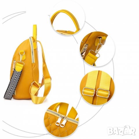 Дамска чанта - раница Ketty Yellow, снимка 12 - Чанти - 39279244