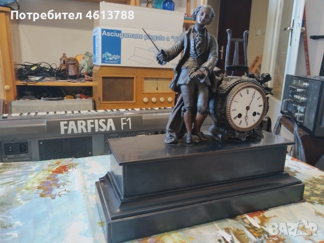 Каминен френски часовник, снимка 4 - Антикварни и старинни предмети - 52157528