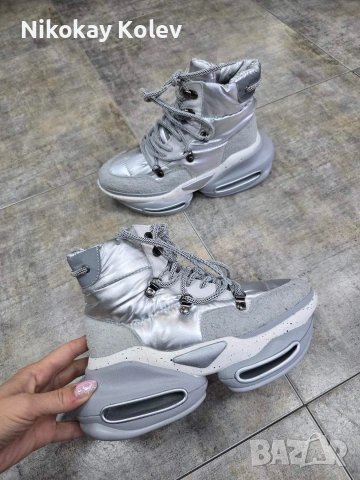 Жестоки сиви дамски апрески по модел на BALMAIN, снимка 7 - Маратонки - 53044831