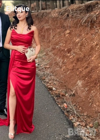 ⭐️Дълги сатенени рокли с цепка, снимка 2 - Рокли - 53195538