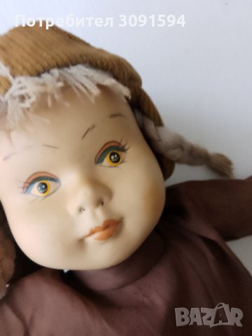 Стара колекционерска кукла тялото е парцалено главата е от  порцеланова, снимка 5 - Антикварни и старинни предмети - 43883426