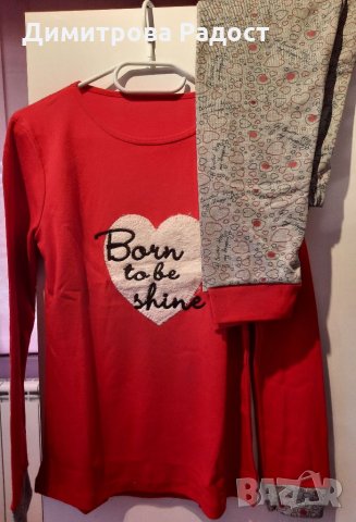 Дамски памучни пижами с дълъг ръкав. Нова колекция. , снимка 4 - Пижами - 34837164