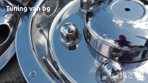 Хромирани тасове за бусове 16 цола двойни гуми Iveco Sprinter Ford, снимка 3 - Аксесоари и консумативи - 27269060