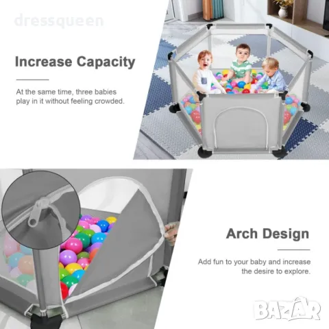 4352  Детска шестоъгълна кошара, снимка 3 - Кошарки - 48882491