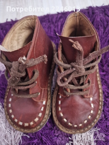 Ретро детски обувки естествена кожа, снимка 3 - Антикварни и старинни предмети - 52393600