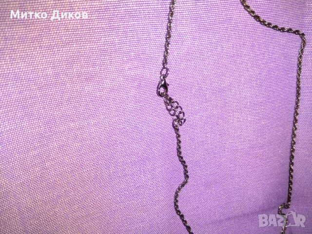 Колие  за врата в комплект с пръстен -мед и керамика ръчно рисувана, снимка 4 - Колиета, медальони, синджири - 26948153