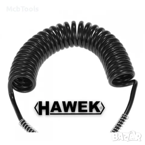 Спирален маркуч за въздух с бързи връзки 10, 15, 20 м. / 8 х 12 мм HAWEK, снимка 4 - Други инструменти - 49304936