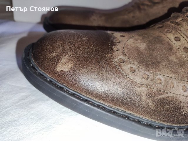 Стилни мъжки половинки от естествена кожа Geox Respira №45, снимка 5 - Официални обувки - 38283483