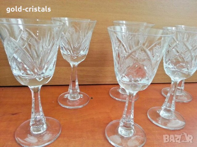 кристални чаши Зорница , снимка 2 - Антикварни и старинни предмети - 27170581