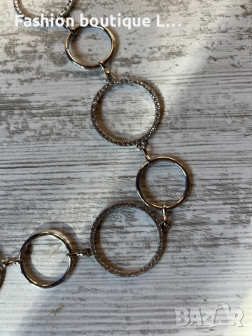 Колан за талията в сребрист цвят с блестящи камъчета ❤️, снимка 2 - Колани - 52413441