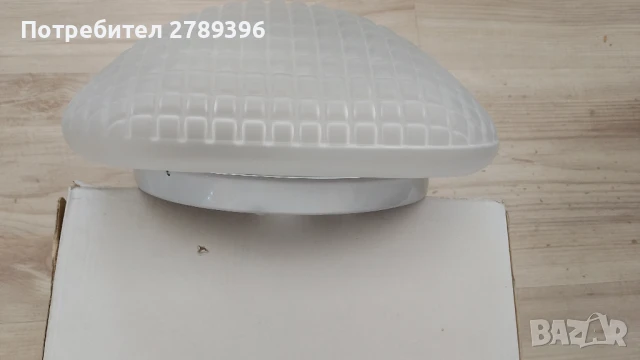 Немски стъклен ретро плафон, снимка 3 - Лампи за таван - 51326329