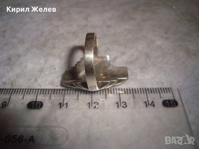 СТАР СРЕБЪРЕН АРТ ПРЪСТЕН СРЕБРО 925 с МАРКАЗИТИ 27560, снимка 3 - Пръстени - 36776617