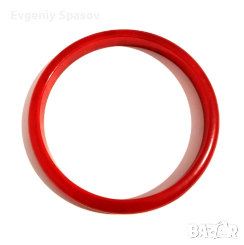 Ретро Гривна Фатуран Истински Бакелит от 1950те Червен Черешов цвят шарка при осветяване, снимка 2 - Гривни - 51949533