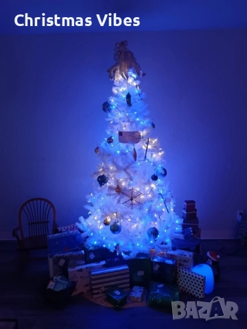 Коледна Снежно бяла елха с шишарки + пласмасова стойка. ТОП ПРЕДЛОЖЕНИЕ, снимка 7 - Декорация за дома - 52112048