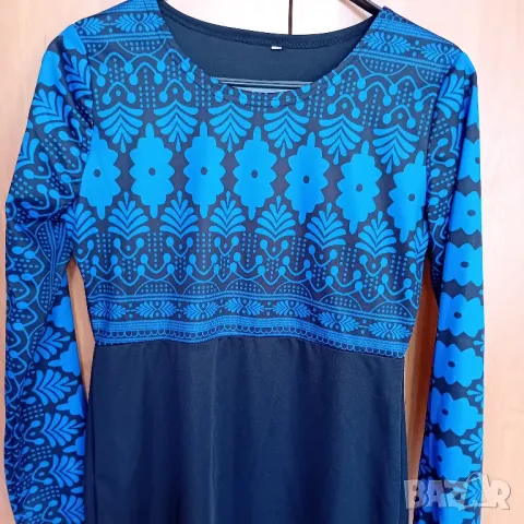 Рокля в синьо и черно, снимка 3 - Рокли - 47849385