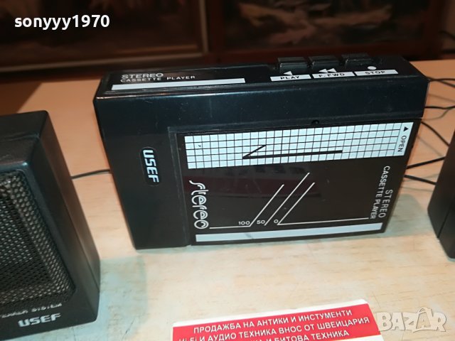 usef-walkman+speakers 1006221945, снимка 4 - Радиокасетофони, транзистори - 37045699