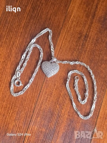 Сребърен синджир с висулка. 925 Проба. 4,42 Грама. 40см. Цена 26,99лв. За Севлиево безплатна, снимка 3 - Колиета, медальони, синджири - 51182684