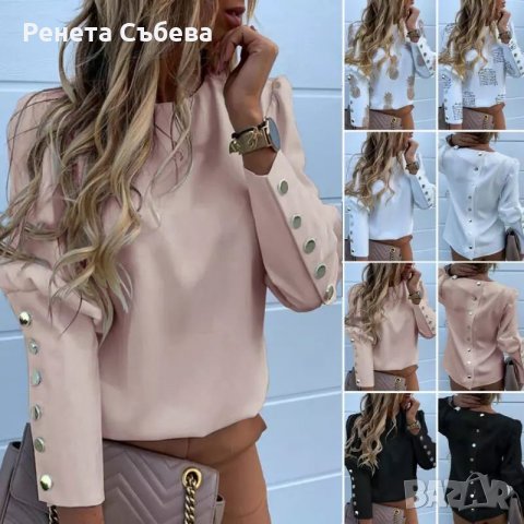 Нова блуза/ риза кожена пола, снимка 2 - Блузи с дълъг ръкав и пуловери - 27597318